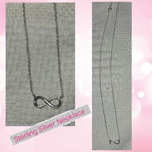 Sterlung Silver Infinity Necklace w/ Stones